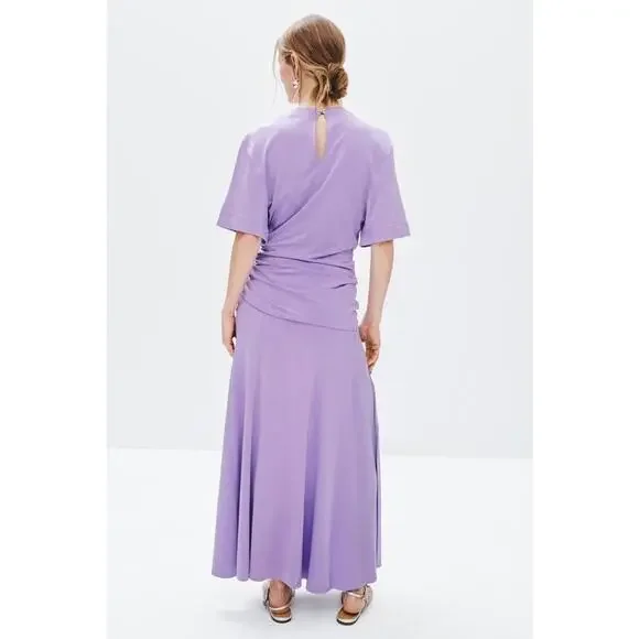 Rabanne Purple Jupe Slip Skirt Size 38 open seam/ and small stain